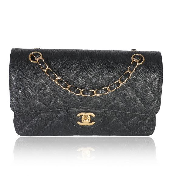 Chanel Handbags - Chanel Black Quilted Caviar Small Classic Double Flap Bag